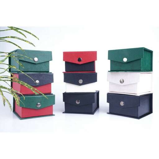 a stack of colorful boxes