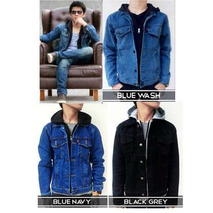 a denim jacket with a hood