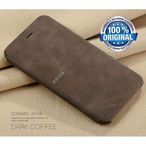a smart phone case with a dark leather cover and a dark brown leather case.