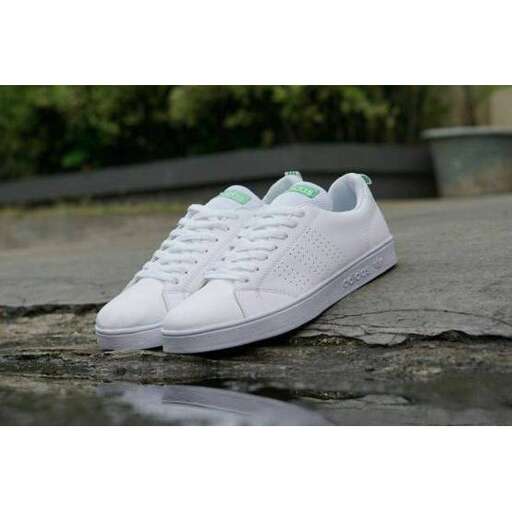 a pair of white sneakers