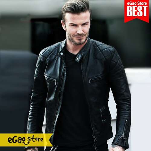 celebrity in a leather jacket