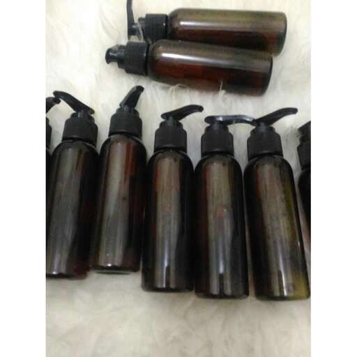 a collection of bottles that are made out of plastic.