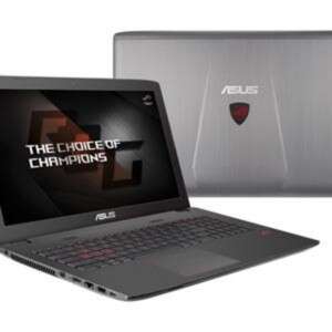 a laptop computer is shown with a logo on the screen.