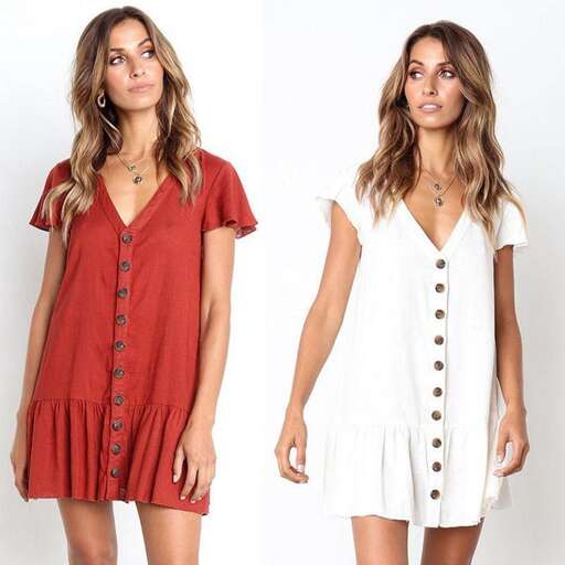 white dress with a button down collar