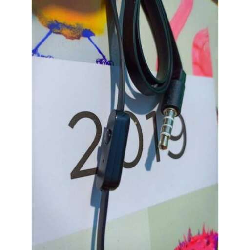 a pair of black cord with a picture of a flower.