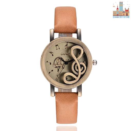 a watch with a musical musical instrument on a strap