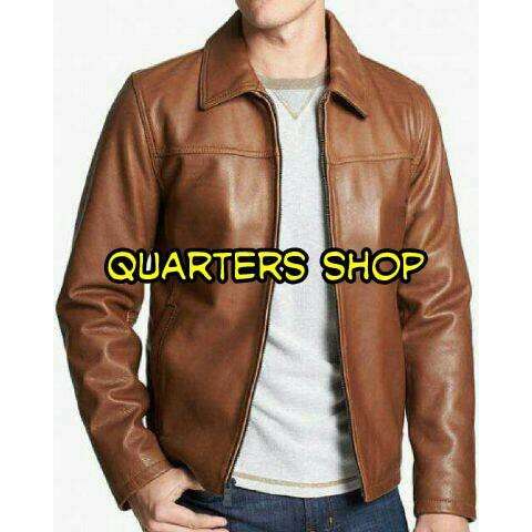 leather jacket with a hood
