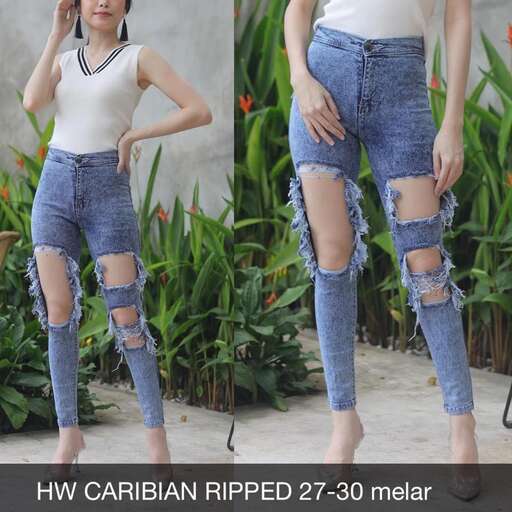 a pair of ripped jeans