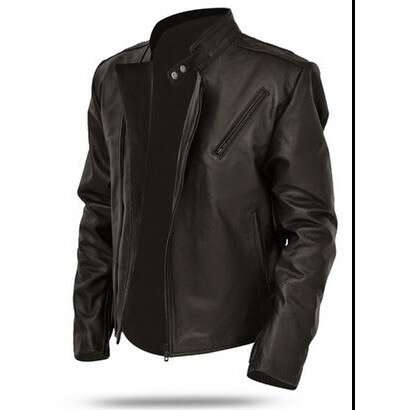 leather jacket in black with a zipper
