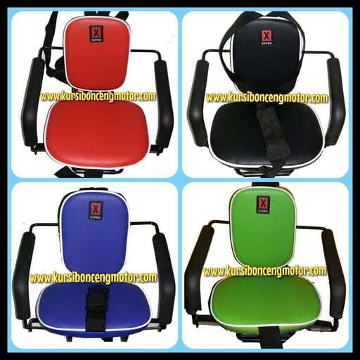 a set of four different chairs with a yellow rope around them.