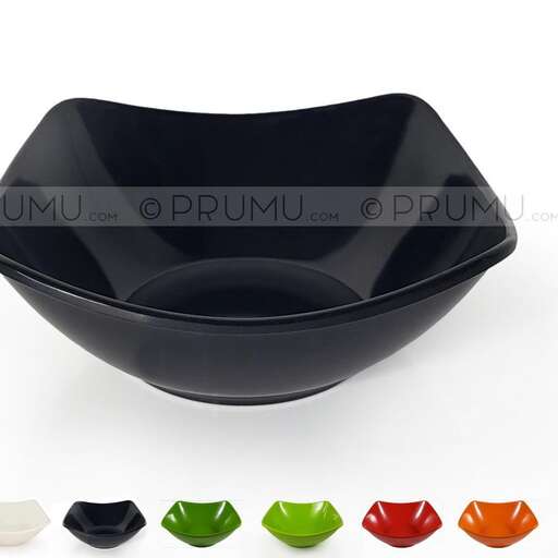a bowl made of black glass and a red and green glass.