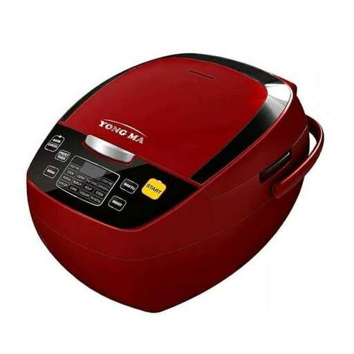 a red and black computer alarm clock with a black and red dial.