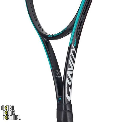 a close up of a tennis racket