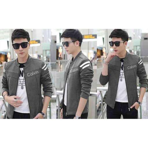 person in a grey jacket