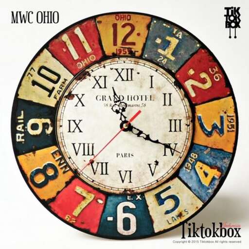 a clock with different numbers and numbers on it.