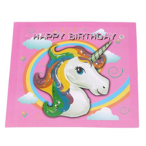 unicorn in the clouds - happy birthday card