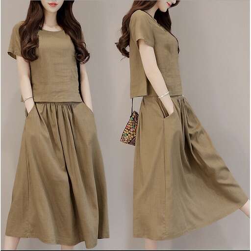 dress in brown