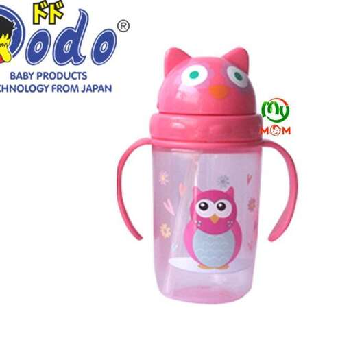 cute pink owl sippy cup with a cute owl on it.