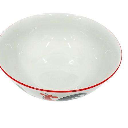 bowl in red and white