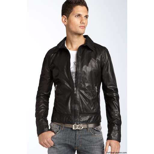 men's leather jacket with a white t - shirt