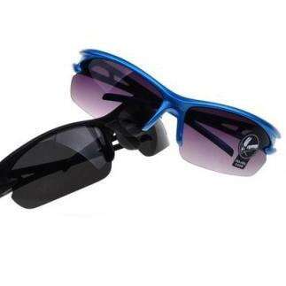 sunglasses with a blue frame
