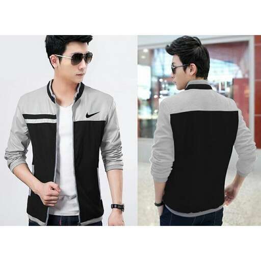 men's black and white jacket with a black vest
