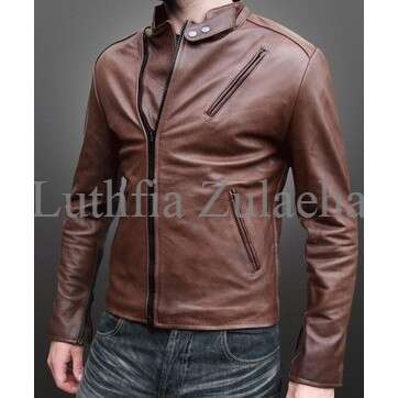 leather jacket with a zipper