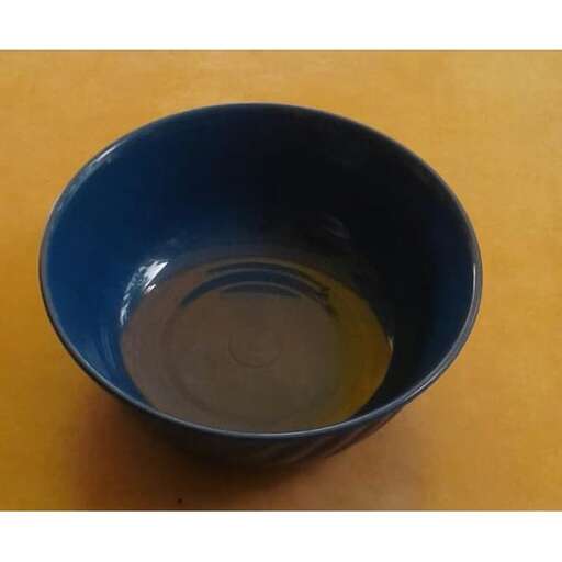 tea in a blue bowl