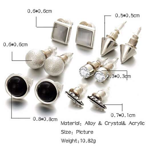 earrings in white and black