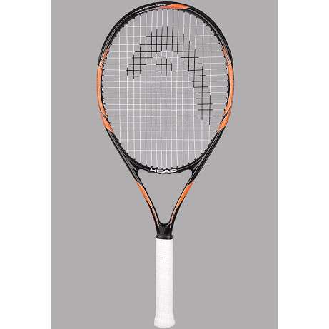 a tennis racket with a picture of a face on it.