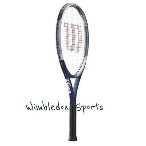 a tennis racket with a logo on it