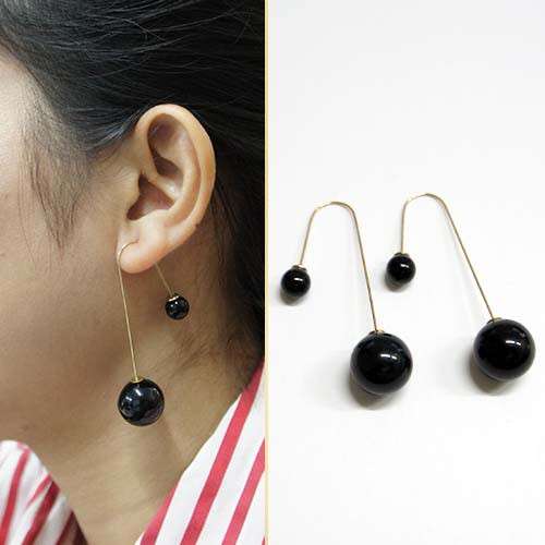 black glass beads in black glass