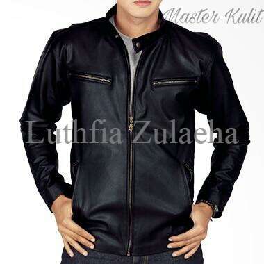 men's leather jacket with a zipper