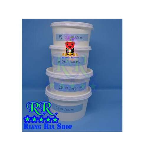 the white plastic containers are designed to look like a man in a hat.