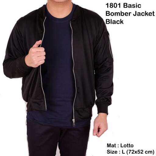 black men's jacket with a zipper
