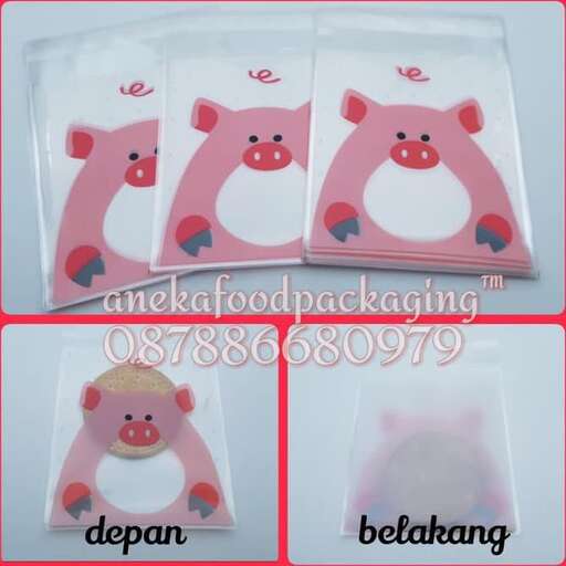 pink pig in a bag