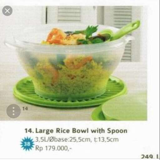 a large bowl of rice with a spoon in it.