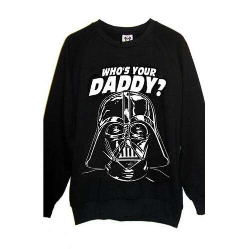 this is a black sweatshirt with a white design.