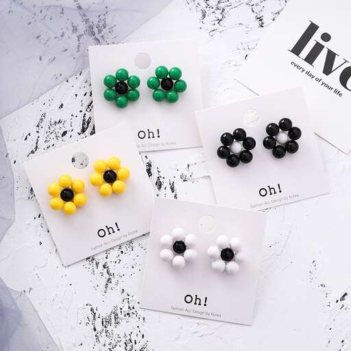 earrings in yellow and black