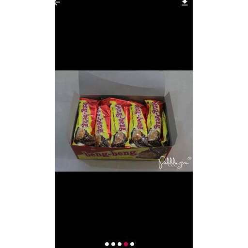 a box of candy bars on a white background.