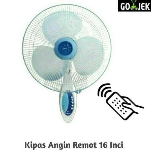 a white electric fan with a blue background
