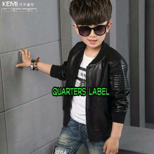 boy with a black leather jacket
