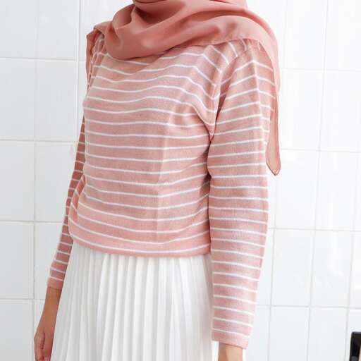 striped shirt with a scarf