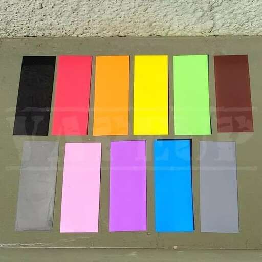 a set of colored labels on a wall.