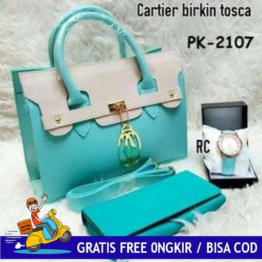 a bag with a blue purse and a purse.