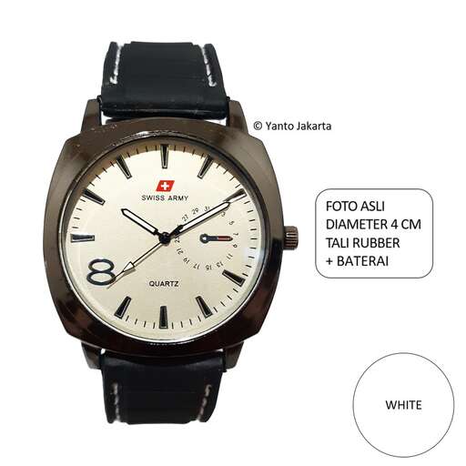 a watch with a black strap and a white background.