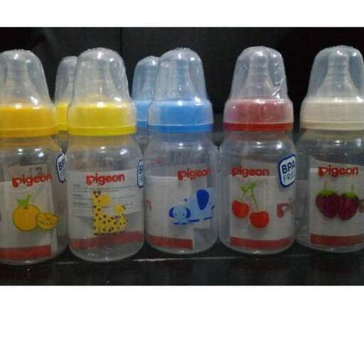 a collection of plastic bottles with different colored labels.