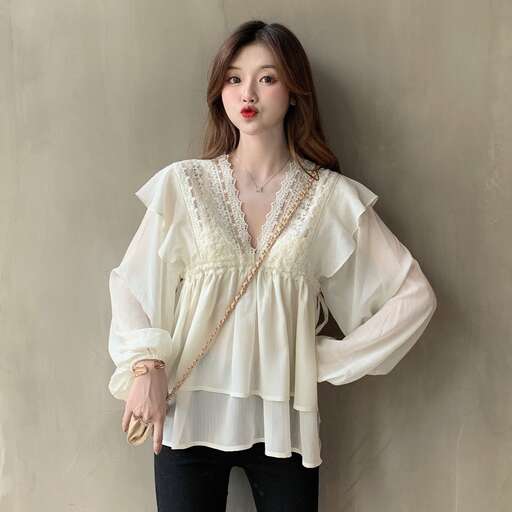 white blouse with a v neck