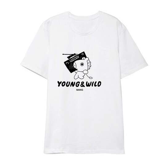 the t - shirt is available in sizes