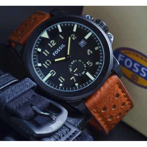 watch with a leather strap